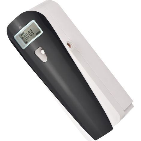 Ambientador automático programable con pantalla LCD, capacidad de 415 ml, montaje en pared/mesa, carcasa de ABS negro para el hogar/hotel/oficina. (1/5)