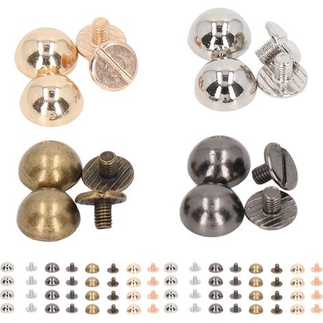 Jupe en cuir, rivet décoratif rond, accessoires champignon, veste en cuir, vis semi-circulaire électroplaquée antirouille, accessoires, fond de sac (1/5)