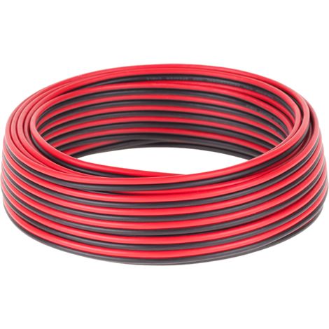 CCA-Lautsprecherkabel 0,75 mm, Schwarz und Rot, 10 m, Cabletech
