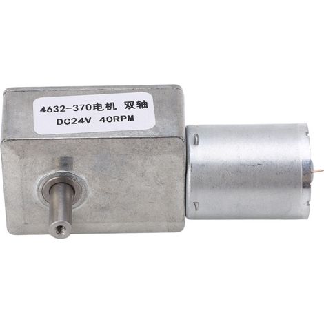 Motorreductor (CC), doble eje, sentido de giro regulable, engranaje helicoidal, engranaje reductor, 24 V CC, 40 rpm (1/5)