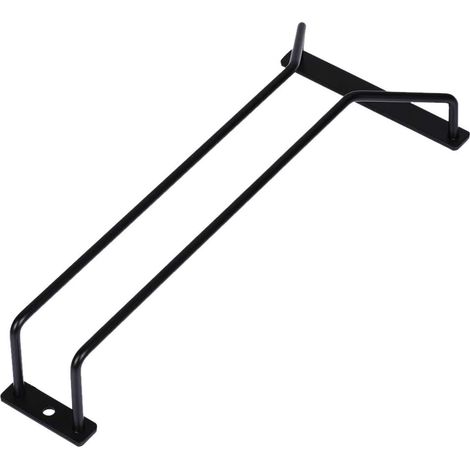 Weinglashalter, Stielglasregal, Unterbau-Weinregal mit Schrauben, 27 cm, 2 Reihen, Schwarz (1/5)