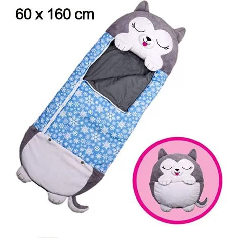 Mignon Sac de Couchage et Oreiller 2 en 1 Happy Nappers pour Enfant 160 x 60 cm Duvet Adapte a Toutes les Saisons