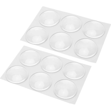 Lot de 12 butoirs de porte, protection murale, diamètre 40 mm, transparents, ronds, souples et résistants, en PU, pour poignées de porte. (1/5)