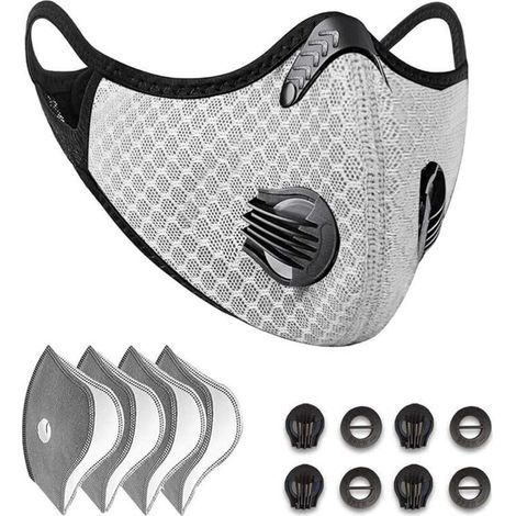 Antipoussière réutilisable , Protection Sportive, avec Filtre à Charbon Actif et Valve/pour activités Moto en extérieur (1/5)