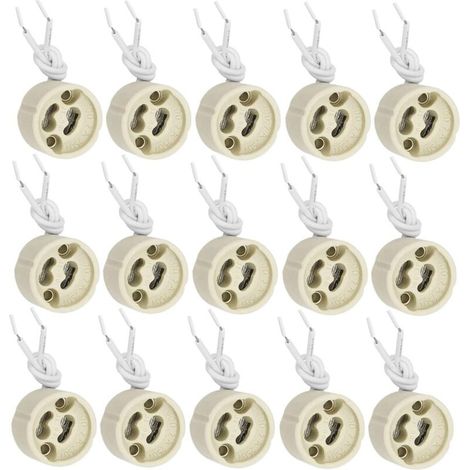 GU10 ceramic lamp base, 20 pieces, 2A 250V, with 9cm silicone cable, bulb socket connector adapter