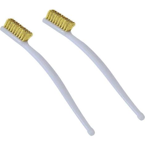 Lot de 2 brosses en fil de laiton, mini brosses de nettoyage pour la poussière de soudure d'imprimantes 3D, blanches (1/5)