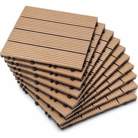 12 Stück Kunststoff / Klick Fliesen 30x30cm-WD1800000-12Stück-braun (1/4)