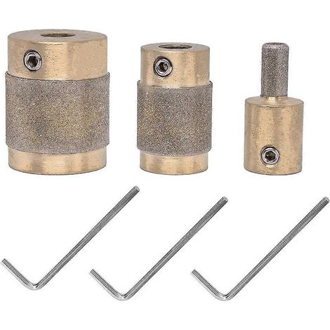 Outils de meulage diamantés pour vitrail 1 3/4 1/4 pouce, 3 tailles, embouts de meulage pour vitrail à noyau en laiton (1/5)