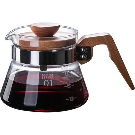 Carafe à café en verre de 400 ml – cafetière sans filtre, théière 2 en 1 pour eau chaude, café glacé, infusion à froid (1/5)
