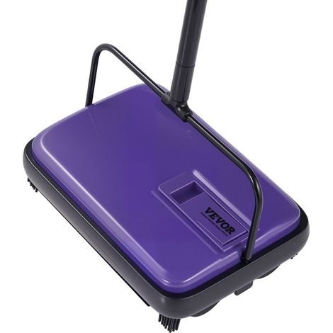 Balai Mécanique Largeur de Balayage 170 mm, Balayeuse Manuelle pour Planchers et Tapis avec Bac à Poussière 300 mL Facile à Vider, Nettoyeur de Sols sans Électricité pour Bureau Maison, Violet (1/5)