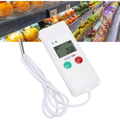 Enregistreur de données de température USB avec écran LCD, capacité d'enregistrement de 35 000 cycles, format PDF et sonde externe. (1/5)