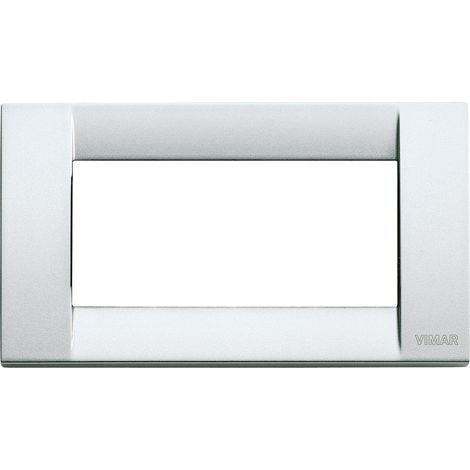 VIMAR - 16734.21 Plaque classique 4M en métal argenté.