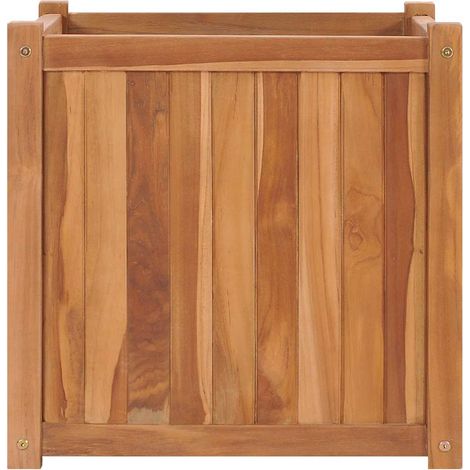 Jardinière, Pot de Fleurs d'extérieur, Lit surélevé 50x50x50 cm Bois de teck solide OIB6341E (1/5)