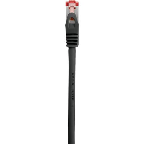 Renkforce RF-5469256 RJ45 Patchkabel CAT 6 S/FTP 2.00 m Schwarz mit Rastnasenschutz, vergoldete Stec