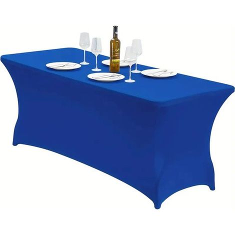 Copertura rettangolare arrotolabile, monopezzo, lavabile e antipiega per tavolo da patio, per eventi, matrimoni, banchetti e feste [18 (1/5)