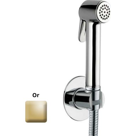 Ensemble douchette avec support et flexible en laiton 125 cm Paloma-Brass or - Bossini CA2001B021 (1/2)