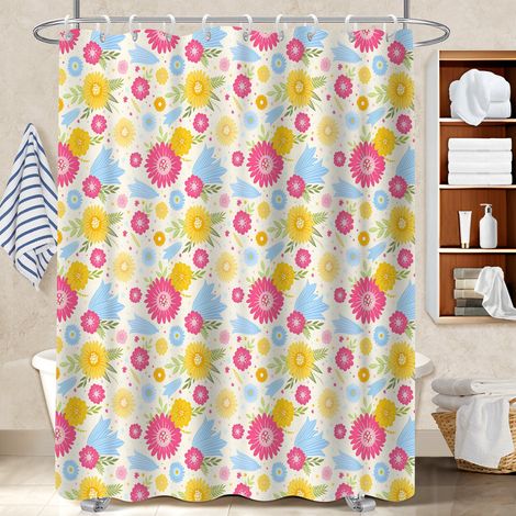 Rideau de douche 180x180 souple et fluide housse de baignoire pour un intérieur cosy et chaleureux (1/5)