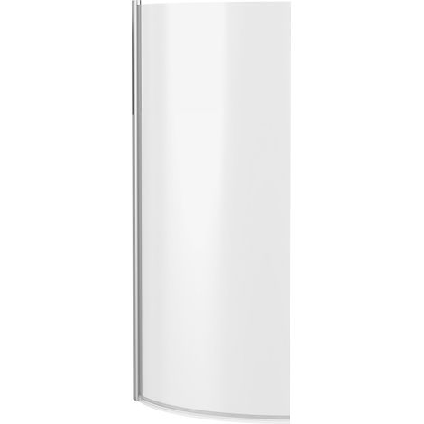 Reversible Chrome Curved P-Shaped Shower Bath Screen - 1430 x 720mm (1/5)