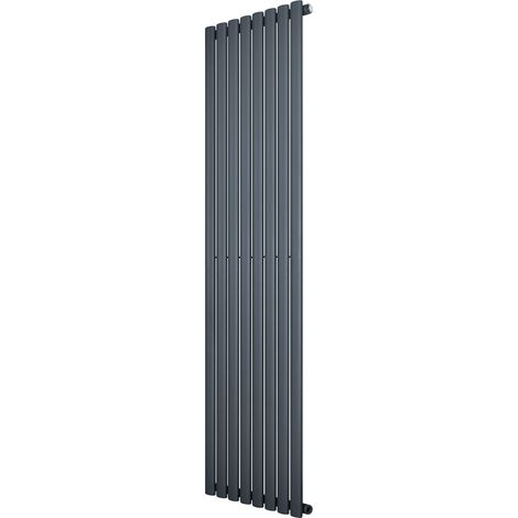 Radiador Ovalado de Columna Simple  Gris Antracita  180x48 cm Acero al Carbono 1267 W  Soportes, Kit, Cepillo  Garantía 15 Años  Calefacción Eficiente y Elegante