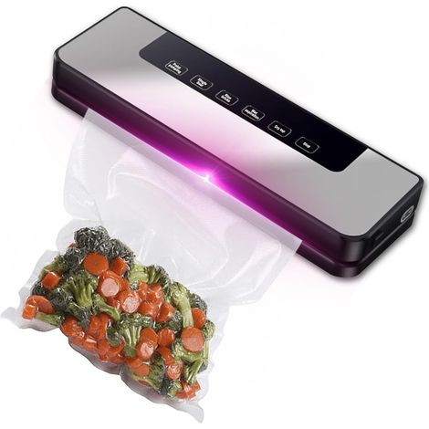 Macchina per sottovuoto 5 in 1, saldatrice sottovuoto con 10 sacchetti sottovuoto, sigillante automatico per alimenti secchi o umidi, cibo rimane fresco fino a 8 volte più a lungo (1/5)
