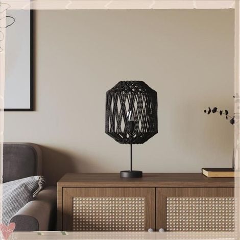 364362 Abat-jour noir 23x28 cm fer et papier (1/5)