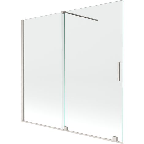 Mexen Velar mampara de bañera de 2 hojas corredizas 170 x 150 cm, transparente, níquel cepillado - 896-170-000-01-97 (1/5)