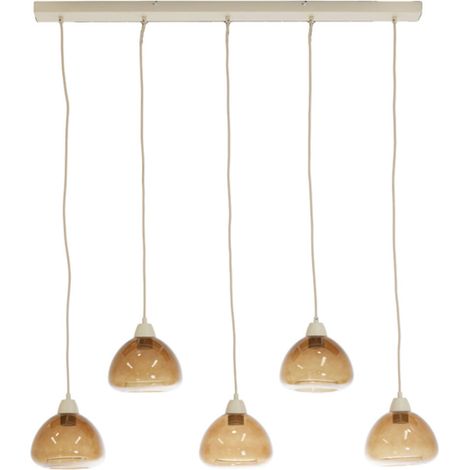 Light & Living - lámpara colgante - Bisho - marrón - vidrio -
