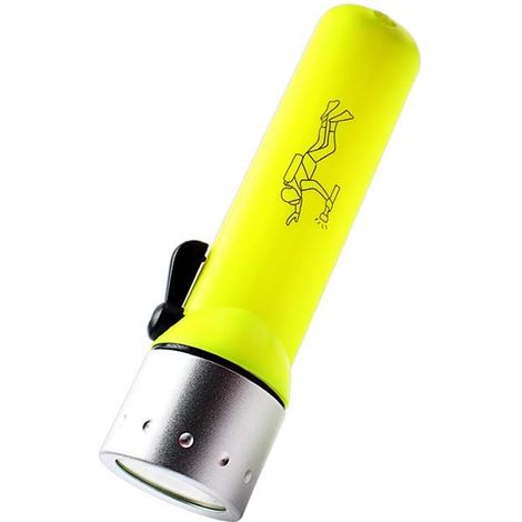 Lampada subacquea, interruttore magnetico, 10 metri di profondità, con tracolla, ideale per pesca notturna, immersioni subacquee, ciclismo notturno, escursionismo notturno (scatola gialla (batteria in (1/5)