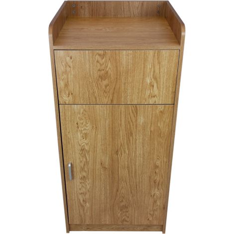 Contenitore Pattumiera Svuota Vassoi in Legno Commerciale Capacità 100L Pattumiera Mensa Commerciale Porta Cestino Fast Food Sportello Basculante con Cestino 100 L Incluso - Legno Chiaro