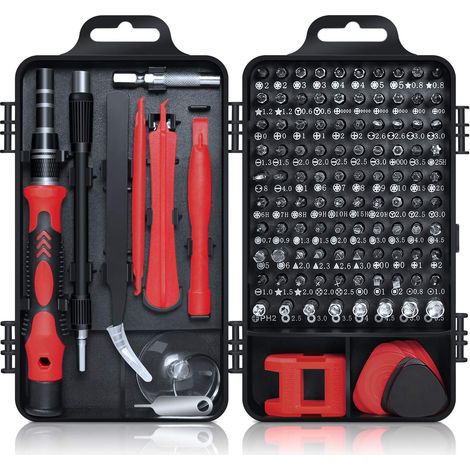 Set di cacciaviti meccanici di precisione, composto da 120 pezzi, ideale per tecnici elettronici e orologiai. (1/4)