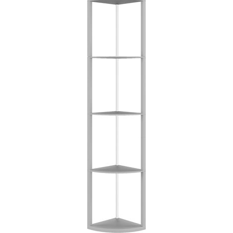 Lampada da terra LED 42x29,5x163 cm in MDF grigio con ripiano RGB - MEUBLIV (1/5)