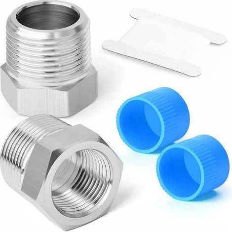 2 pezzi di bussola esagonale di riduzione forgiata da 1/4" femmina BSP a 3/8" maschio BSP, adatta per il collegamento di tubi (1/5)