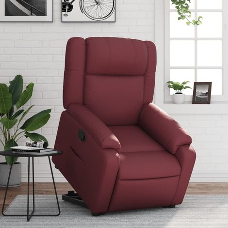 vidaXL Fauteuil inclinable Rouge bordeaux Similicuir (1/5)