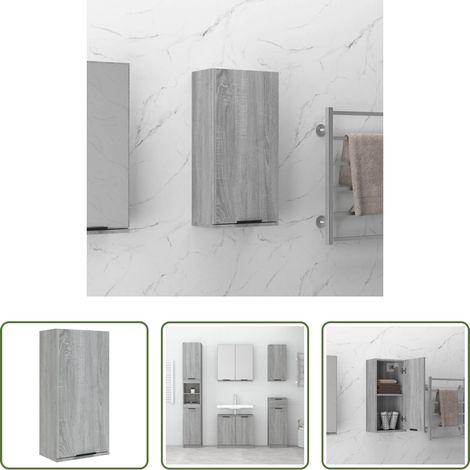 vidaXL Holzschrank -  Wand-Badschrank Grau Sonoma 32x20x67 cm (1/5)