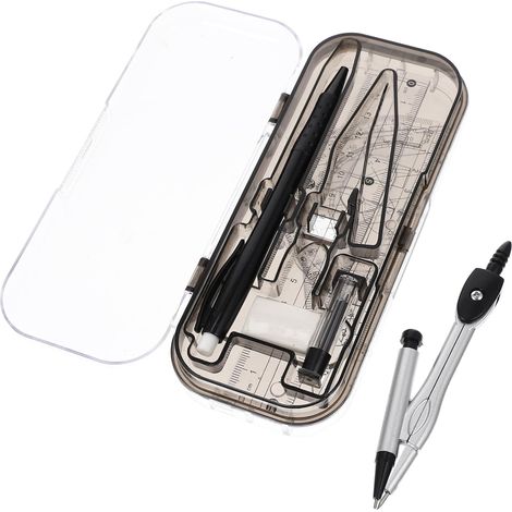 Kit de 2 compas et règles, échelle, outil dessin multifonctionnel (1/5)