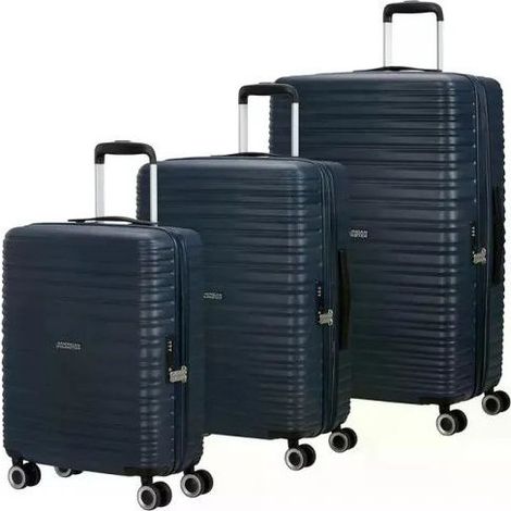American Tourister 0972324-B NITELINE Set Trolley Rigidi 3 pezzi 4 ruote chiusura TSA colore Quiet Green