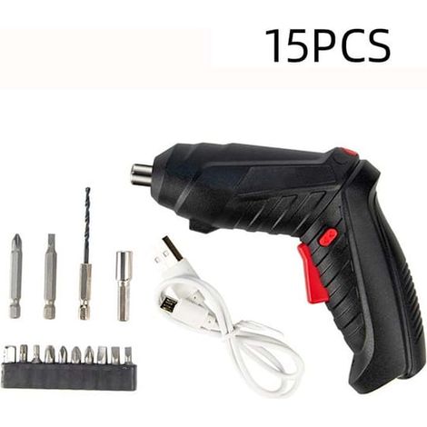 Coffret de Tournevis Électrique 15 Pièces sans Fil 3,6V avec Batterie Lithium-ion pour Petites Réparations Domestiques (1/5)