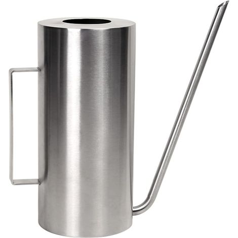 Arrosoir en acier inoxydable, arrosoir vintage en métal pour plantes d'intérieur et d'extérieur, 1,5 l, petit arrosoir de jardin avec long bec et poignée pour la maison, les balcons, les bureaux, les 