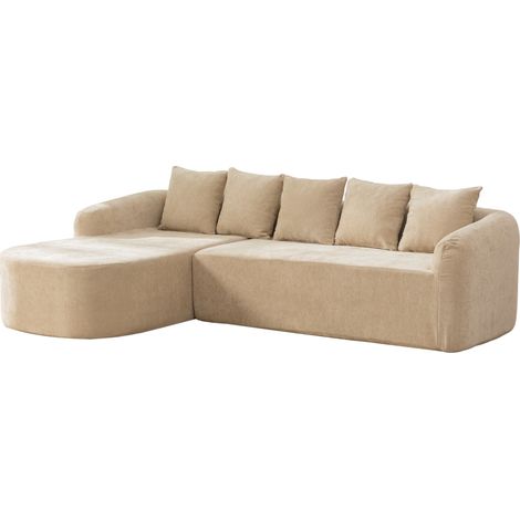 Canapé modulaire en tissu chenille beige clair avec mousse haute élasticité 30D (1/5)