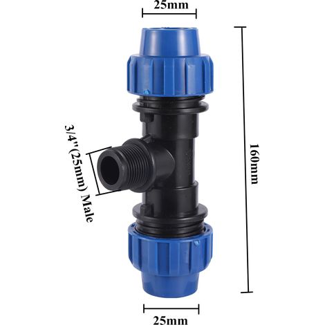 (Comme illustré) 1 raccord de tuyau PE à connexion rapide pour tuyau d'eau, filetage mâle 1" (1/5)