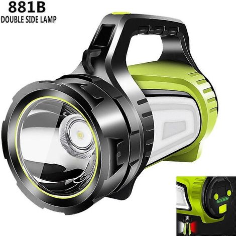 Projecteur LED rechargeable ultra-puissant avec poignée, longue autonomie et sortie USB, réserve de puissance (emballage B). (1/5)