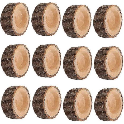 Ensemble de 12 bougeoirs en bois pour bougies chauffe-plat, centres de table de mariage, Halloween, Noël, Saint-Valentin et décoration intérieure - 12 pièces (1/5)