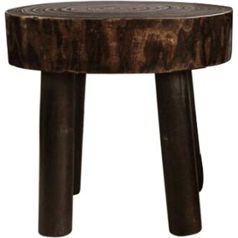 Taburete rústico de madera M - Escalera de madera artesanal de 28x28x28 cm (1 pieza) (1/5)
