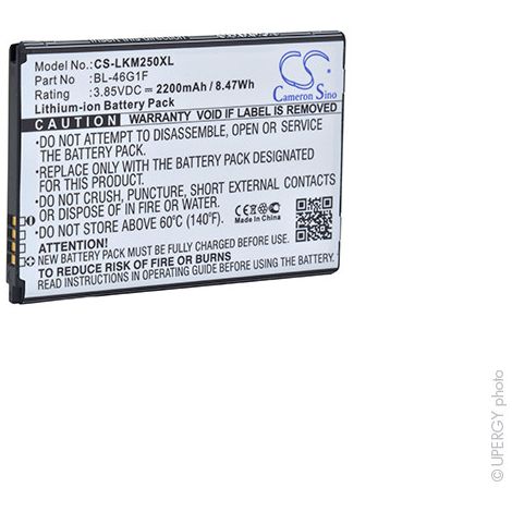 NX - Batterie téléphone, smartphone, GSM pour LG 3.85V 2200mAh - BL-46G1FBL46G1F (1/3)
