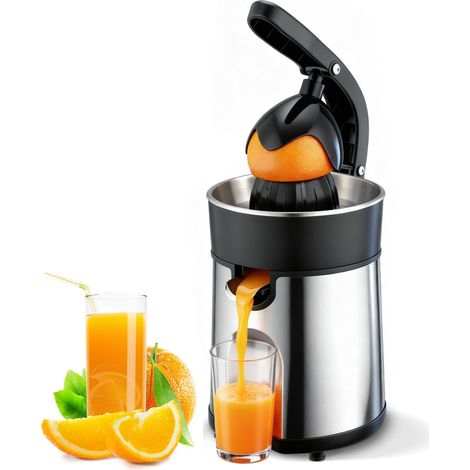 Electric Citrus Press, 85W Manual Juice Machine, Small Stainless Steel, 2 Directions, Anti-Drip System, BPA-Free for Oranges, Lemons, Citrus (1/5)