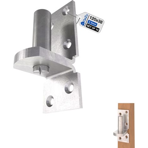 Lot de 10 Charnières de portail ⌀ 115 x 35 mm – Galvanisé – Penture bout droit – Pentures lourdes avec gonds sur platine – Fixation robuste pour portails et structures bois – GeZu Impex (1/5)