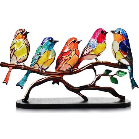 Colorful bird ornament, acrylic bird figurines, modern home decor, gift, table decoration (1/5)