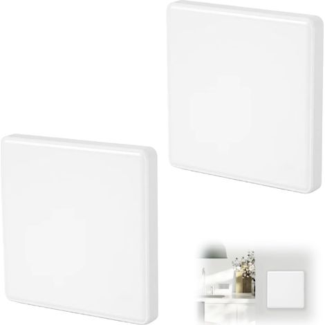 2 Pièces Plaques Murales Vierges 8,6 x 8,6 cm en Blanc, Cache Prise Électrique Murale pour Prises et Interrupteurs Inutilisés, Design Double Face, Idéal pour Rénovation et Décoration Intérieure (1/5)