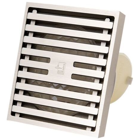 Siphon De Sol Anti-Odeur,Acier Inoxydable Drain de Plancher avec Passoire Filtre,pour Salle De Bain Jardin - 10x10cm (1/5)