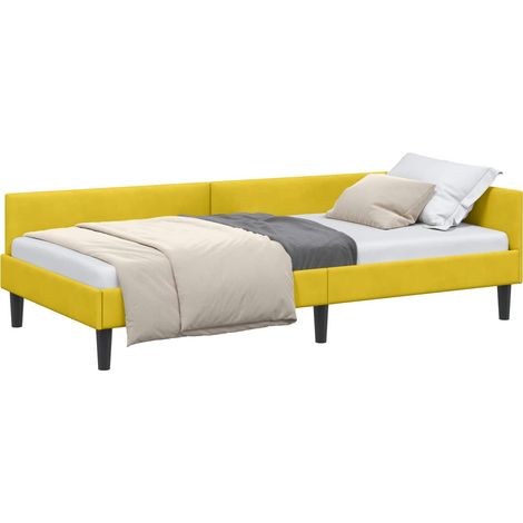 Maison Exclusive - Cornice del letto ad angolo Giallo 90 cm x 190 cm Velluto